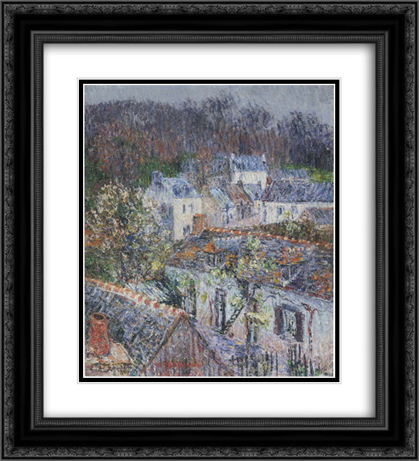 Rain in Pont-Aven 20x22 Black Ornate Wood Framed Art Print Poster with Double Matting by Loiseau, Gustave