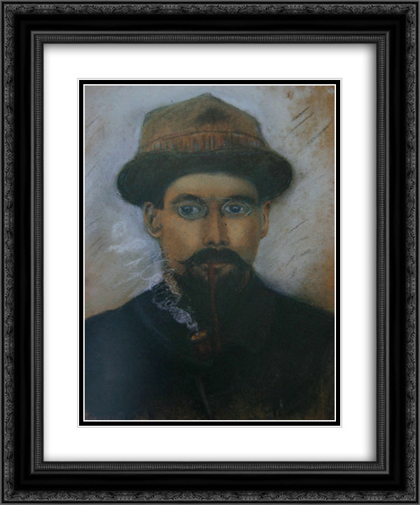 Self-portrait 20x24 Black Ornate Wood Framed Art Print Poster with Double Matting by Loiseau, Gustave