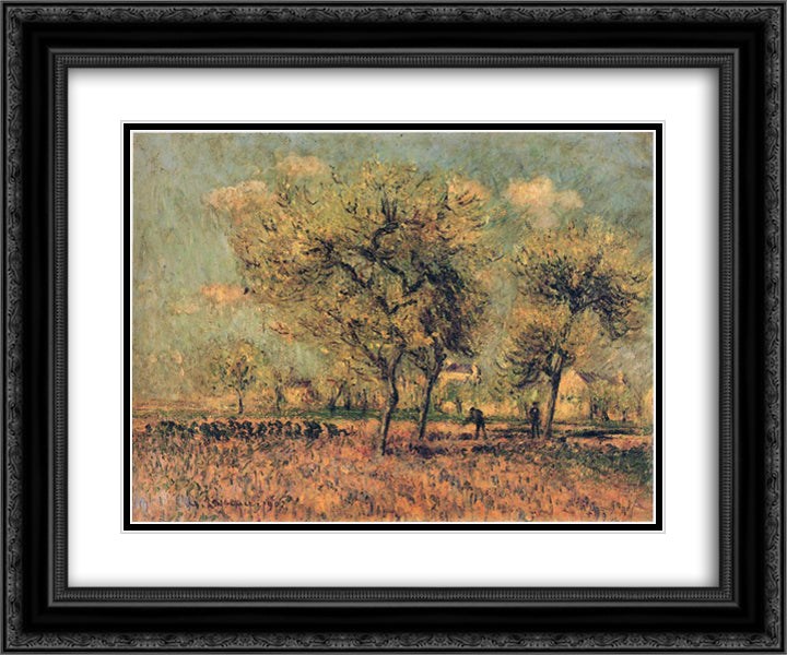 Spring Landscape 24x20 Black Ornate Wood Framed Art Print Poster with Double Matting by Loiseau, Gustave