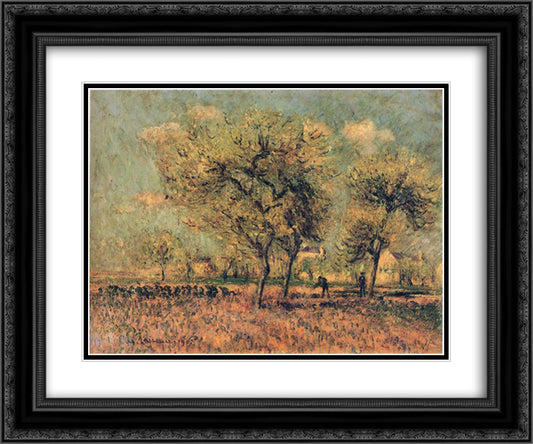 Spring Landscape 24x20 Black Ornate Wood Framed Art Print Poster with Double Matting by Loiseau, Gustave