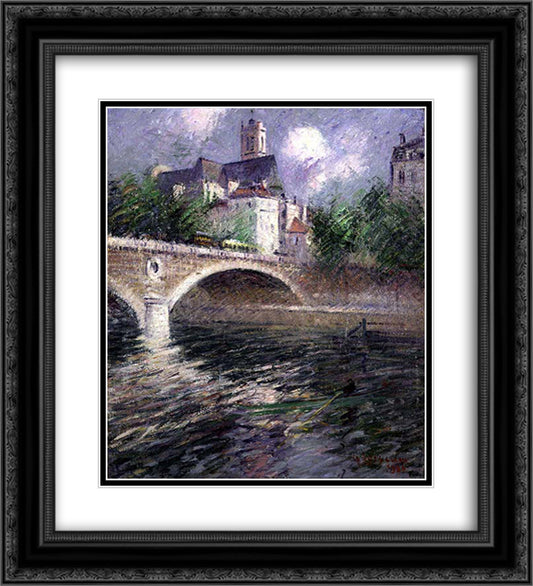 The Church of St. Gervais 20x22 Black Ornate Wood Framed Art Print Poster with Double Matting by Loiseau, Gustave