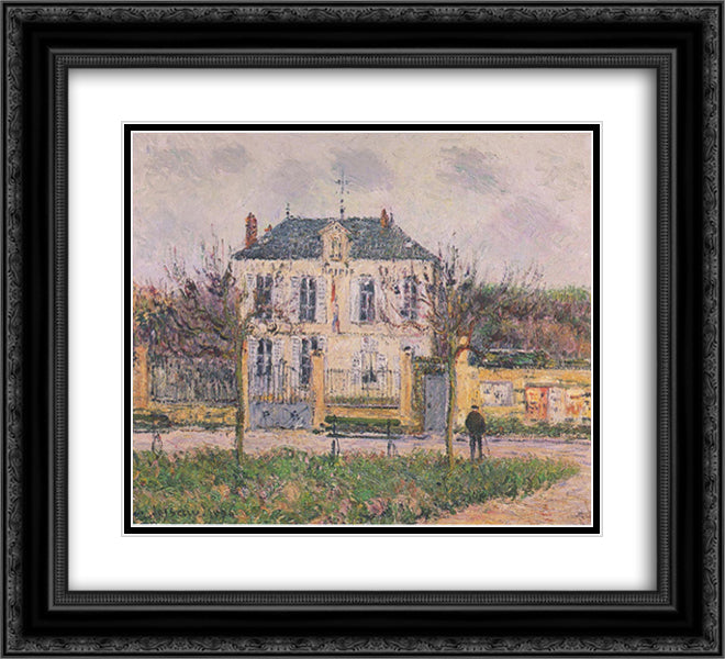 The House 22x20 Black Ornate Wood Framed Art Print Poster with Double Matting by Loiseau, Gustave