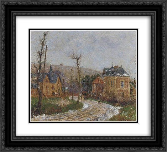 The Road to Dieppe 22x20 Black Ornate Wood Framed Art Print Poster with Double Matting by Loiseau, Gustave