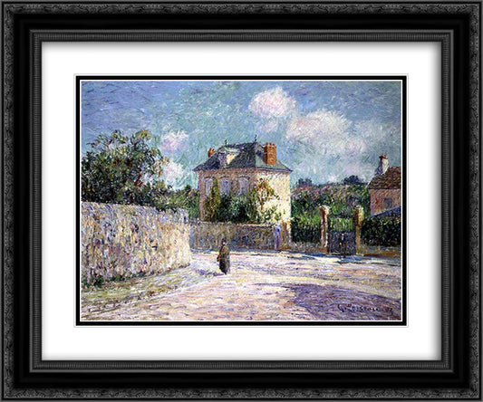 The Small Bourgeois House 24x20 Black Ornate Wood Framed Art Print Poster with Double Matting by Loiseau, Gustave