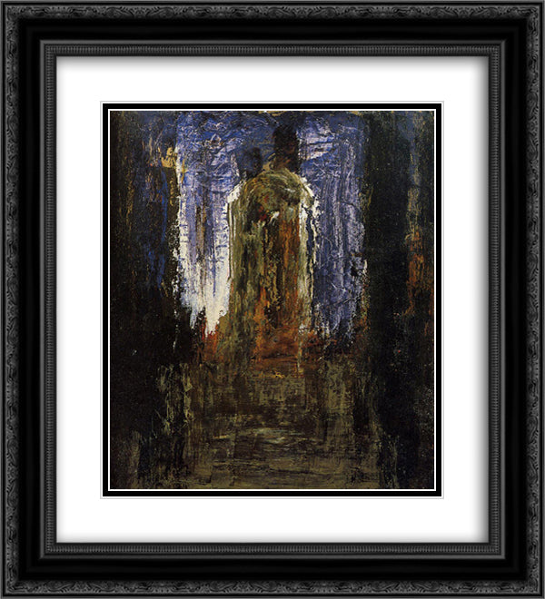 Abstract (study) 20x22 Black Ornate Wood Framed Art Print Poster with Double Matting by Moreau, Gustave