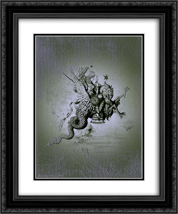 After 20x24 Black Ornate Wood Framed Art Print Poster with Double Matting by Moreau, Gustave