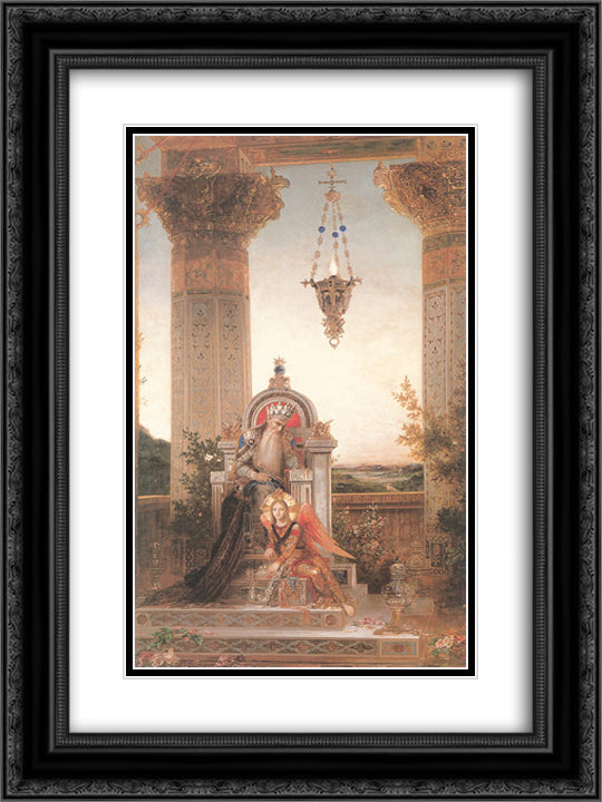 David 18x24 Black Ornate Wood Framed Art Print Poster with Double Matting by Moreau, Gustave