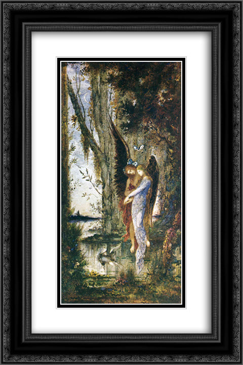 Evening and Sorrow 16x24 Black Ornate Wood Framed Art Print Poster with Double Matting by Moreau, Gustave