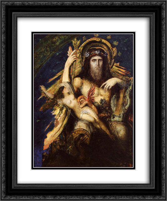 Jupiter and Semele 20x24 Black Ornate Wood Framed Art Print Poster with Double Matting by Moreau, Gustave