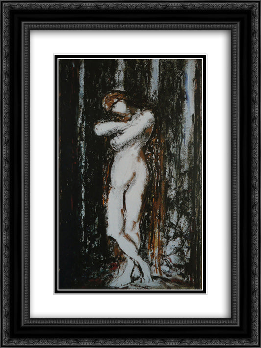 Nu. Draft 18x24 Black Ornate Wood Framed Art Print Poster with Double Matting by Moreau, Gustave