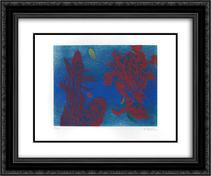 Aquatheme 24x20 Black Ornate Wood Framed Art Print Poster with Double Matting by Singier, Gustave