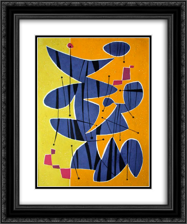 Gitanes 20x24 Black Ornate Wood Framed Art Print Poster with Double Matting by Singier, Gustave