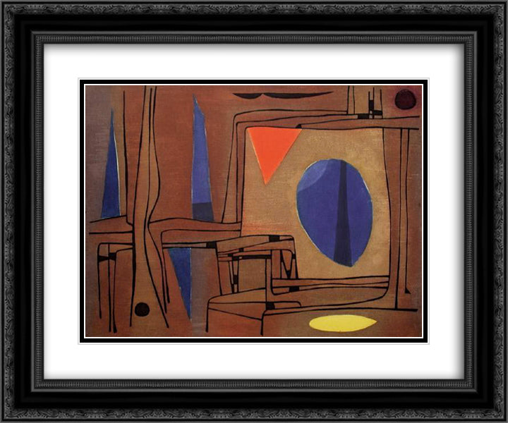Paysage egyptien I 24x20 Black Ornate Wood Framed Art Print Poster with Double Matting by Singier, Gustave