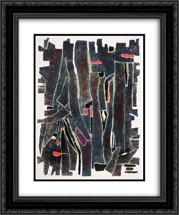Prison pour Danae 20x24 Black Ornate Wood Framed Art Print Poster with Double Matting by Singier, Gustave