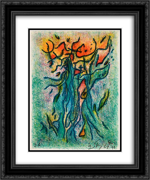 Un balcon en fret 20x24 Black Ornate Wood Framed Art Print Poster with Double Matting by Singier, Gustave