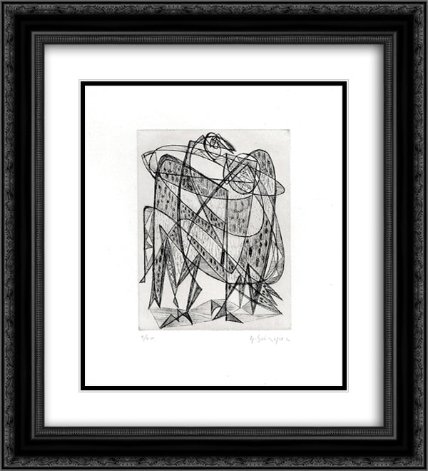 Without title I 20x22 Black Ornate Wood Framed Art Print Poster with Double Matting by Singier, Gustave