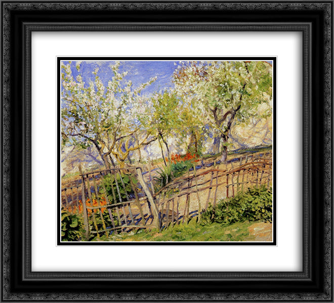 Blossoms and Wallflowers 22x20 Black Ornate Wood Framed Art Print Poster with Double Matting by Rose, Guy