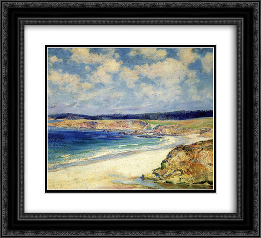 Carmel Beach 22x20 Black Ornate Wood Framed Art Print Poster with Double Matting by Rose, Guy