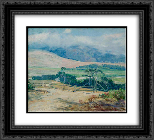 Carmel Hills 22x20 Black Ornate Wood Framed Art Print Poster with Double Matting by Rose, Guy