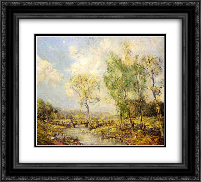 Country Landscape 22x20 Black Ornate Wood Framed Art Print Poster with Double Matting by Rose, Guy
