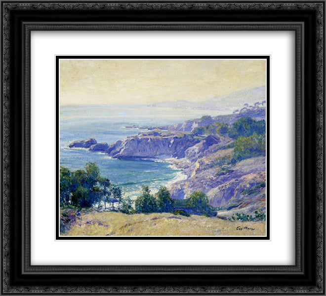 Laguna Coast 22x20 Black Ornate Wood Framed Art Print Poster with Double Matting by Rose, Guy