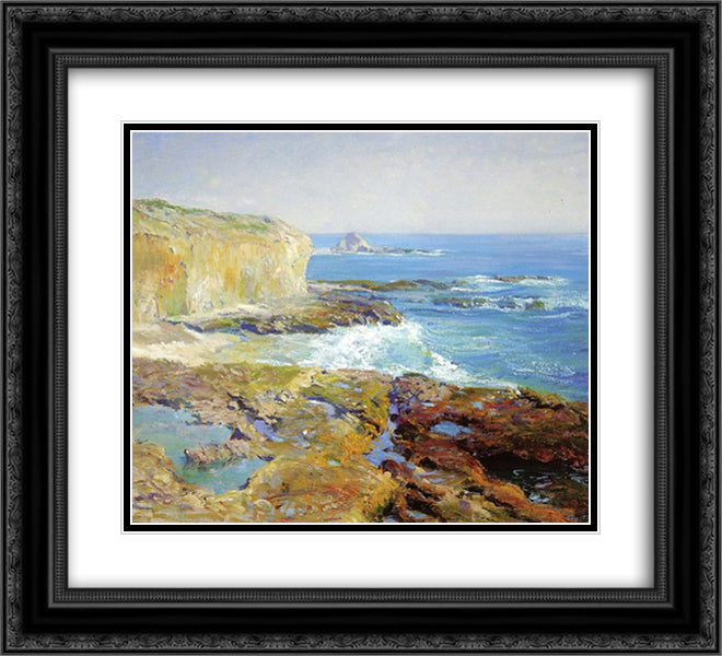 Laguna Rocks, Low Tide 22x20 Black Ornate Wood Framed Art Print Poster with Double Matting by Rose, Guy