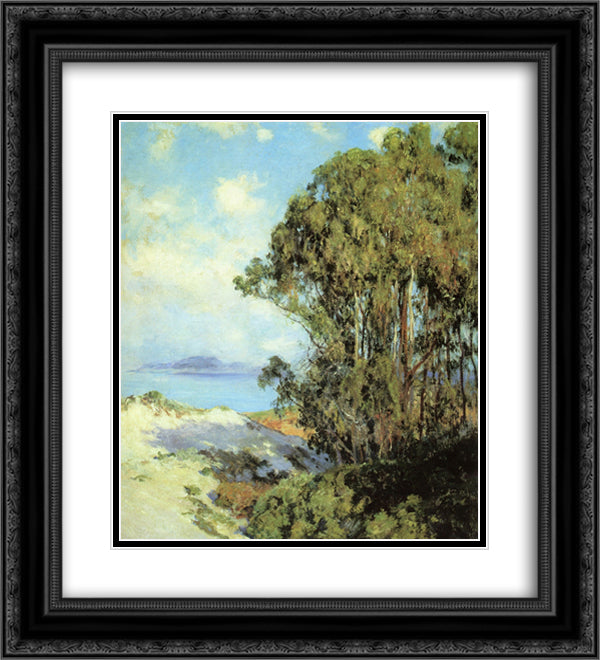 Lifting Fog, Carmel 20x22 Black Ornate Wood Framed Art Print Poster with Double Matting by Rose, Guy