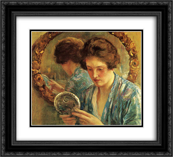 Marion 22x20 Black Ornate Wood Framed Art Print Poster with Double Matting by Rose, Guy
