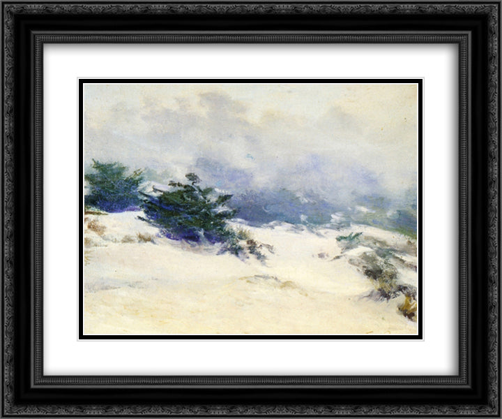 Misty Dunes, Carmel 24x20 Black Ornate Wood Framed Art Print Poster with Double Matting by Rose, Guy