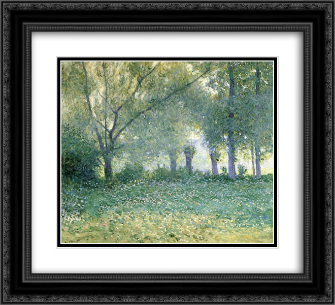 Morning Mist (also known as Late Spring) 22x20 Black Ornate Wood Framed Art Print Poster with Double Matting by Rose, Guy