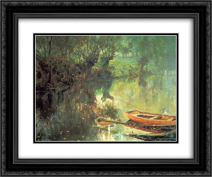 November 24x20 Black Ornate Wood Framed Art Print Poster with Double Matting by Rose, Guy