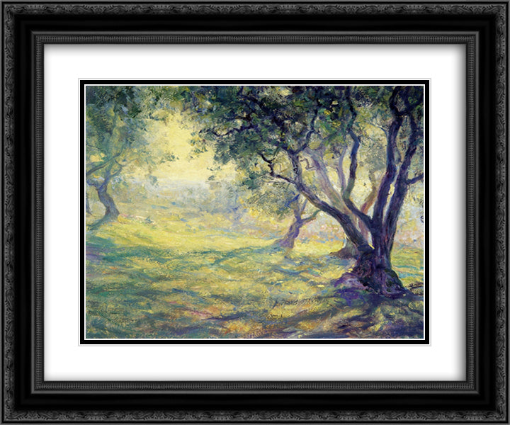 Provincial Olive Grove 24x20 Black Ornate Wood Framed Art Print Poster with Double Matting by Rose, Guy