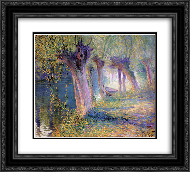 River Epte, Giverny 22x20 Black Ornate Wood Framed Art Print Poster with Double Matting by Rose, Guy