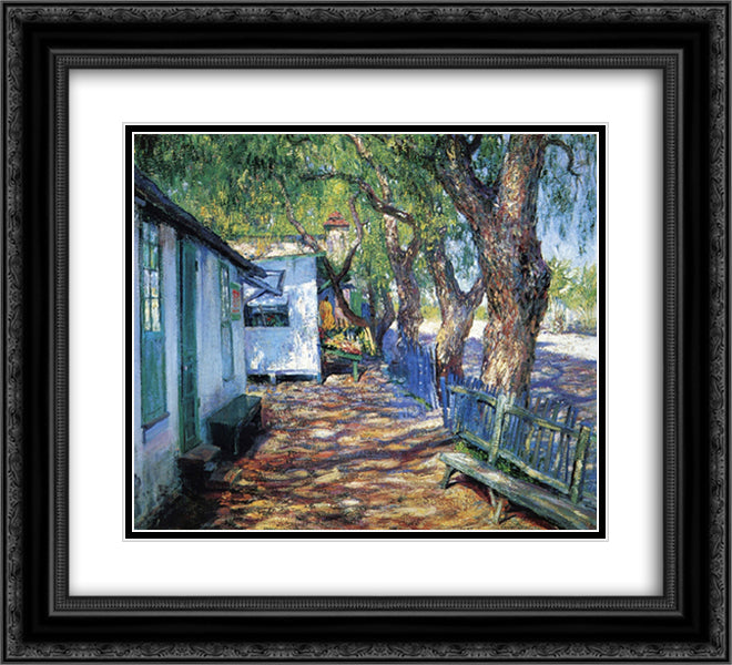 San Gabriel Road 22x20 Black Ornate Wood Framed Art Print Poster with Double Matting by Rose, Guy