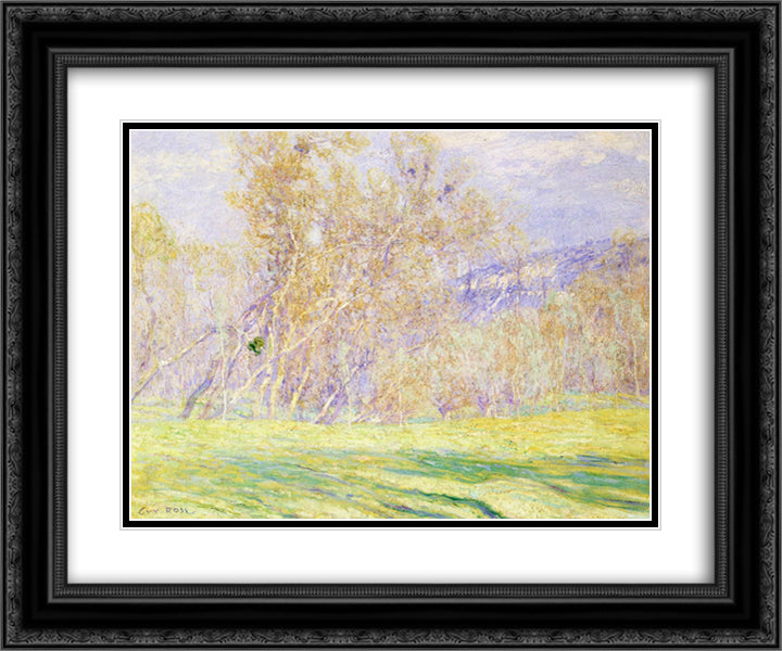 Spring 24x20 Black Ornate Wood Framed Art Print Poster with Double Matting by Rose, Guy