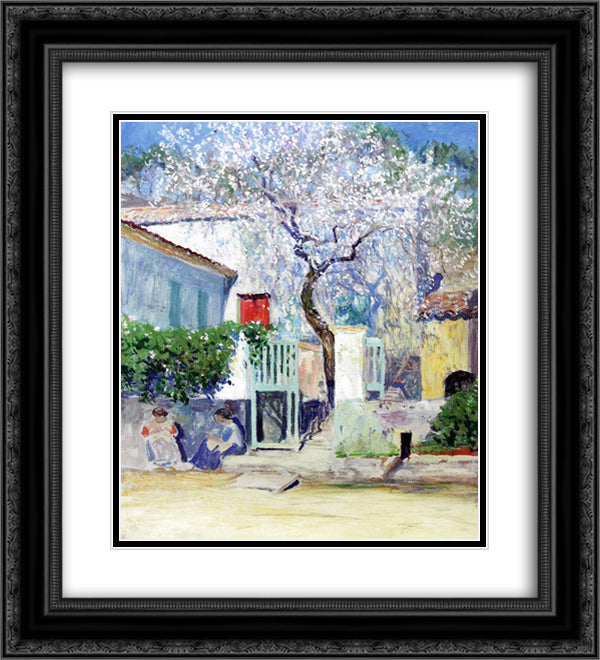 Spring on the Riviera 20x22 Black Ornate Wood Framed Art Print Poster with Double Matting by Rose, Guy
