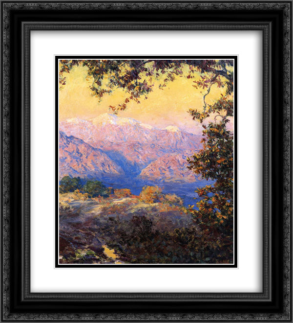 Sunset Glow (aka Sunset in the High Sierras) 20x22 Black Ornate Wood Framed Art Print Poster with Double Matting by Rose, Guy