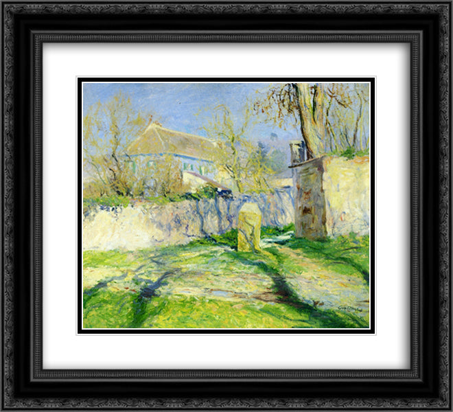 The Blue House 22x20 Black Ornate Wood Framed Art Print Poster with Double Matting by Rose, Guy
