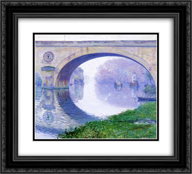 The Bridge at Vernon 22x20 Black Ornate Wood Framed Art Print Poster with Double Matting by Rose, Guy