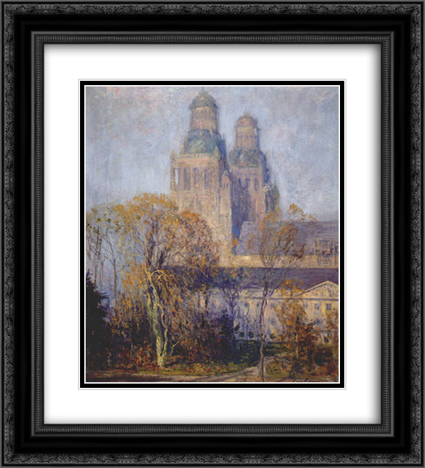 The Cathedral 20x22 Black Ornate Wood Framed Art Print Poster with Double Matting by Rose, Guy