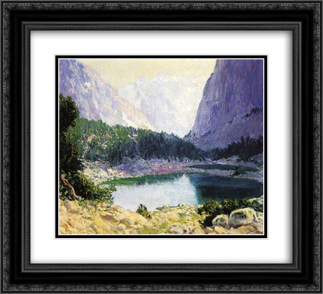 Twin Lakes, High Sierra 22x20 Black Ornate Wood Framed Art Print Poster with Double Matting by Rose, Guy