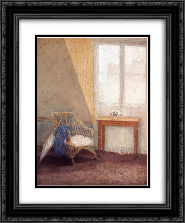 A Corner of the Artist's Room, Paris 20x24 Black Ornate Wood Framed Art Print Poster with Double Matting by John, Gwen