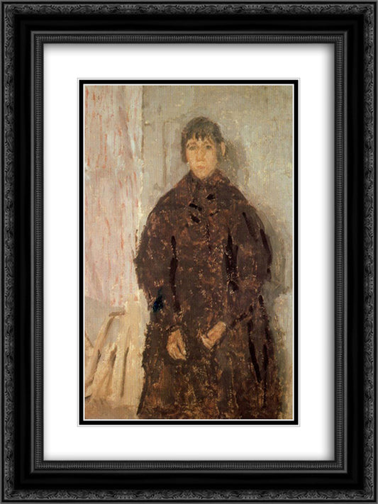 Girl in a Mulberry Dress 18x24 Black Ornate Wood Framed Art Print Poster with Double Matting by John, Gwen