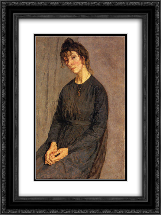 Portrait of Chloe Boughton-Leigh 18x24 Black Ornate Wood Framed Art Print Poster with Double Matting by John, Gwen