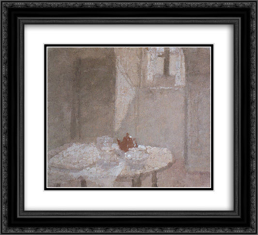 The Little Interior 22x20 Black Ornate Wood Framed Art Print Poster with Double Matting by John, Gwen