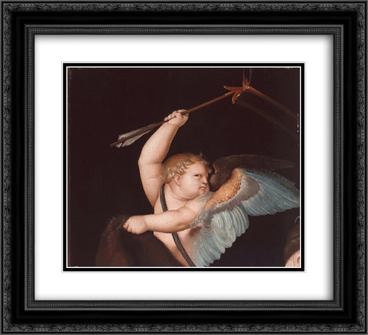 Amur 22x20 Black Ornate Wood Framed Art Print Poster with Double Matting by Baldung, Hans