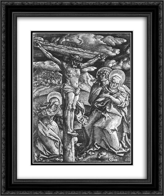 Crucifixion 20x24 Black Ornate Wood Framed Art Print Poster with Double Matting by Baldung, Hans
