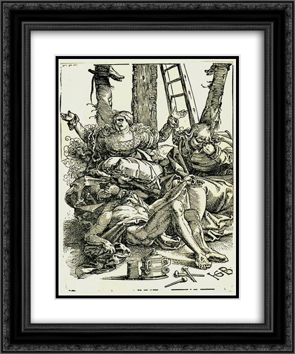 Lamentation 20x24 Black Ornate Wood Framed Art Print Poster with Double Matting by Baldung, Hans