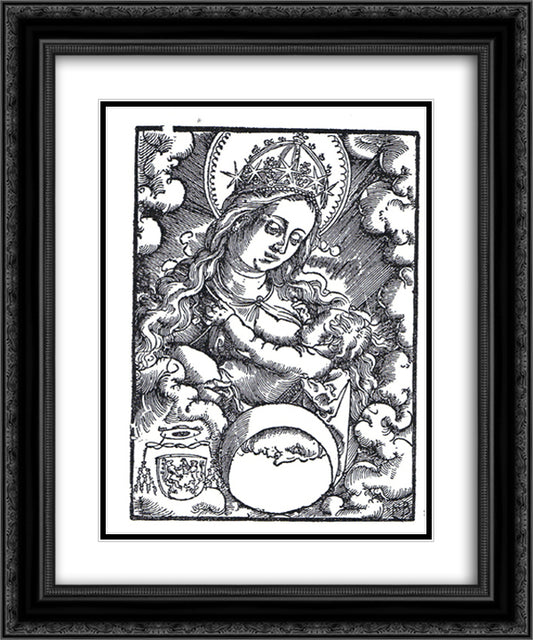 Madonna nursing 20x24 Black Ornate Wood Framed Art Print Poster with Double Matting by Baldung, Hans