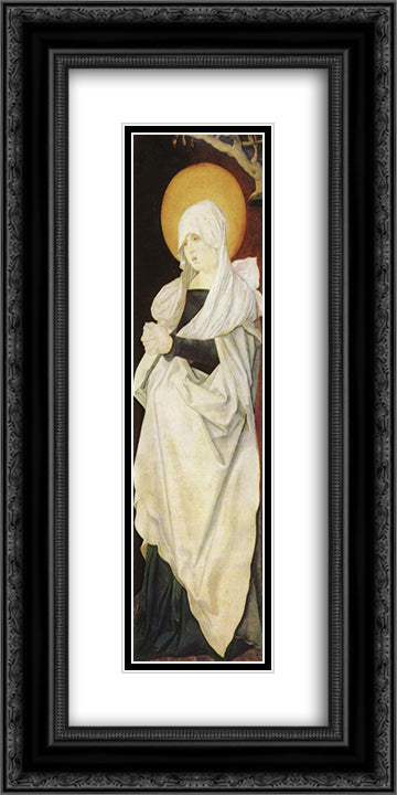 Mater Dolorosa 12x24 Black Ornate Wood Framed Art Print Poster with Double Matting by Baldung, Hans